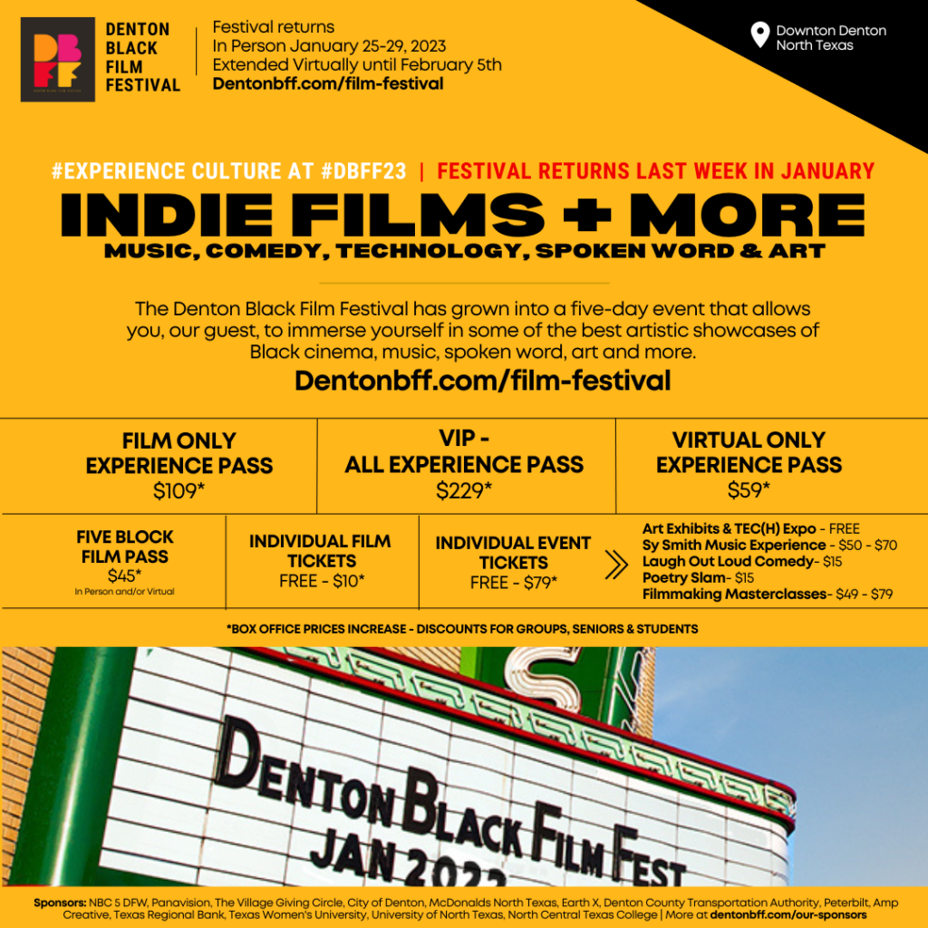 The 2023 Denton Black Film Festival aims to showcase a more expansive