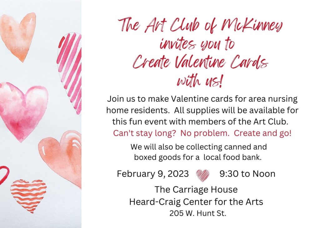 The Art Club of McKinney Cards and Cans event
