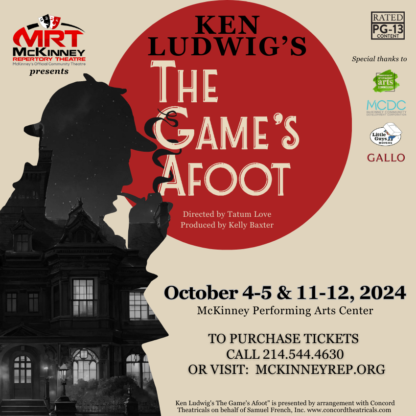 McKinney Repertory Theatre "The Game's Afoot" Advertisement Poster - Square