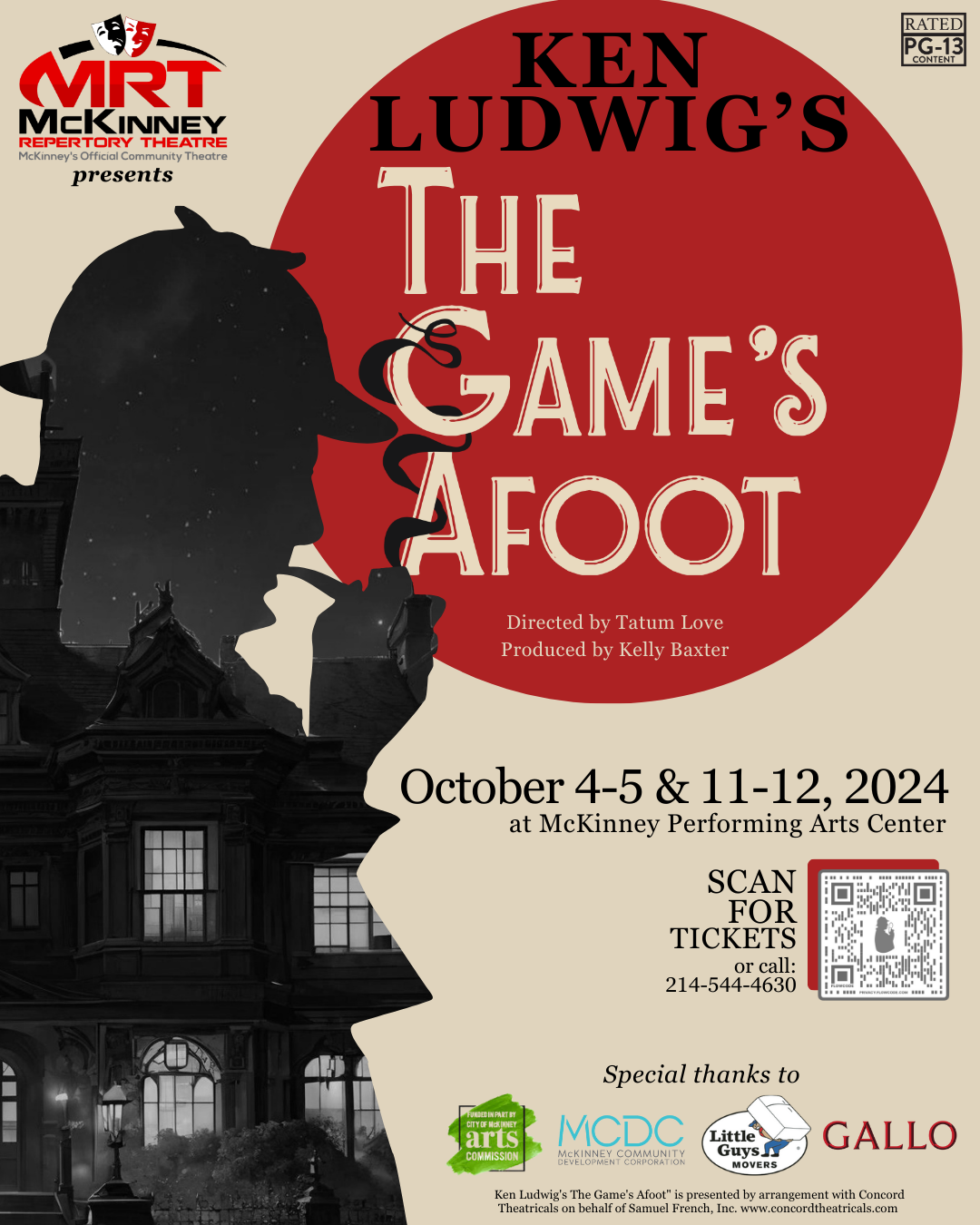 McKinney Repertory Theatre "The Game's Afoot" Advertisement Poster