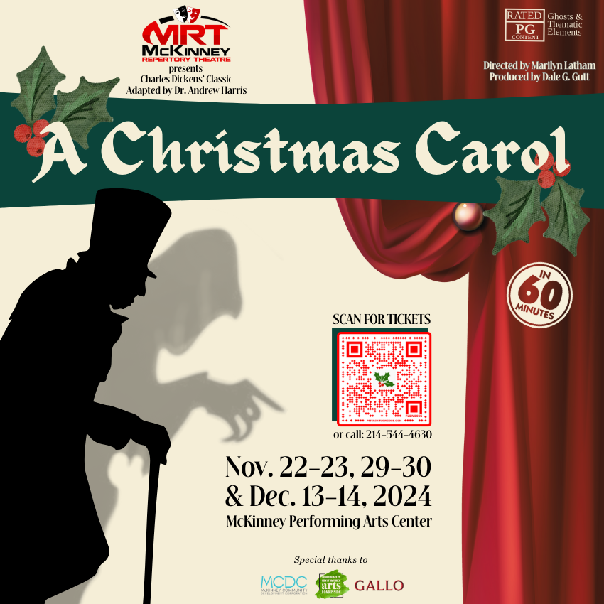 McKinney Repertory Theatre A Christmas Carol Ad 2024